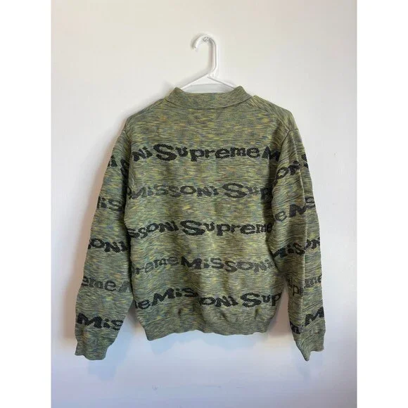 Supreme x Missoni Zip Long-Sleeve Polo 'Lime' Small - Picture 4 of 4